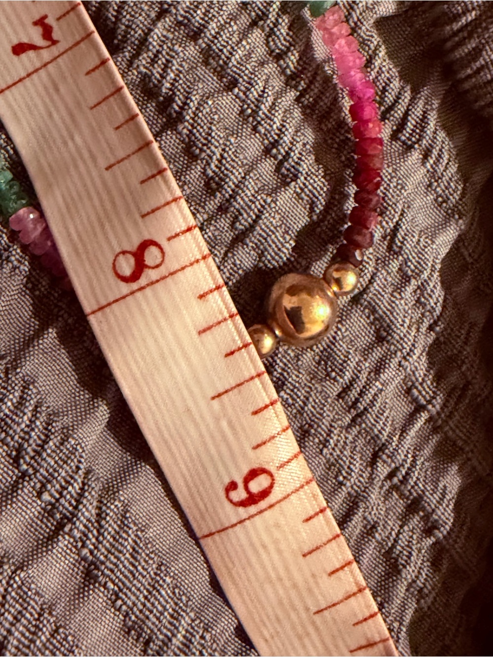 14K Gold (585) Rainbow Sapphire Gemstone Necklace - Picture 9 of 10